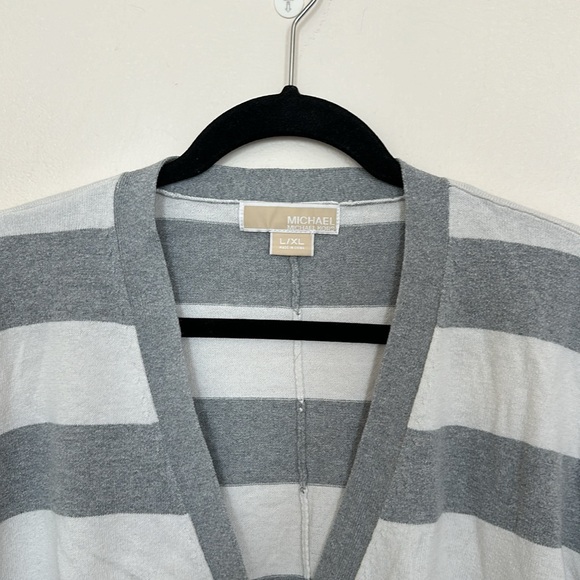Michael Michael Kors Striped Cardigan Grey and White - Picture 2 of 4